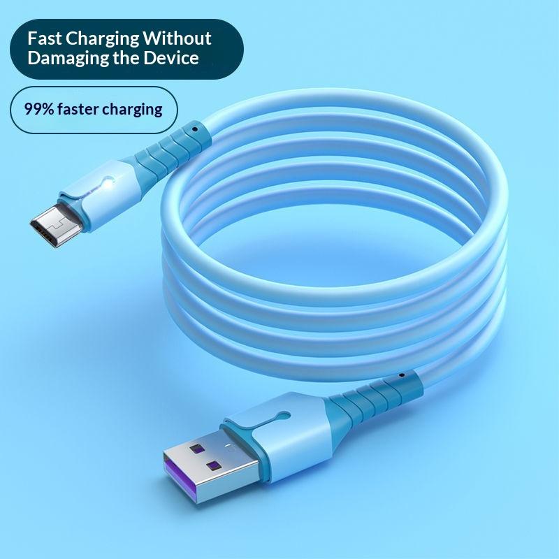 Cáp sạc nhanh Android Micro silicone lỏng có đèn LED, tăng tốc độ sạc lên 99%,…