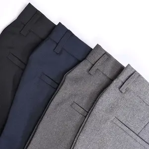 Celana Kantor R-Bon Formal Slimfit Celana Pria Panjang Slimfit Nyaman Pria Hitam Lembut Kerja Casual Katun Abu Muda Navy  Kain Tebal