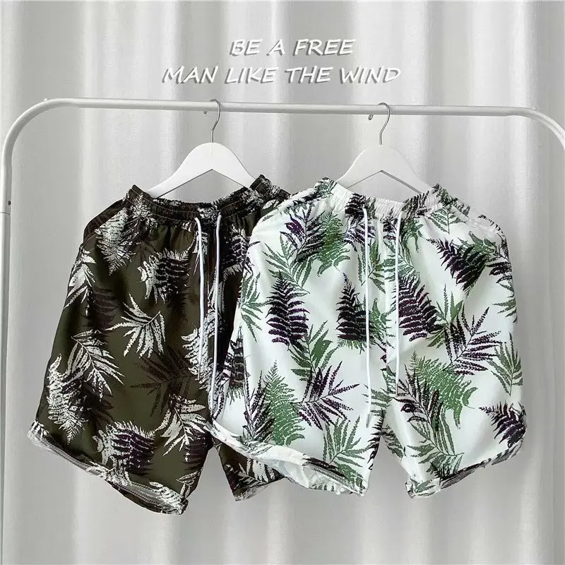 Live unbridled Fashion Summer Seaside Vacation Floral Shorts Men's Casual  Shorts Loose Beach Pants