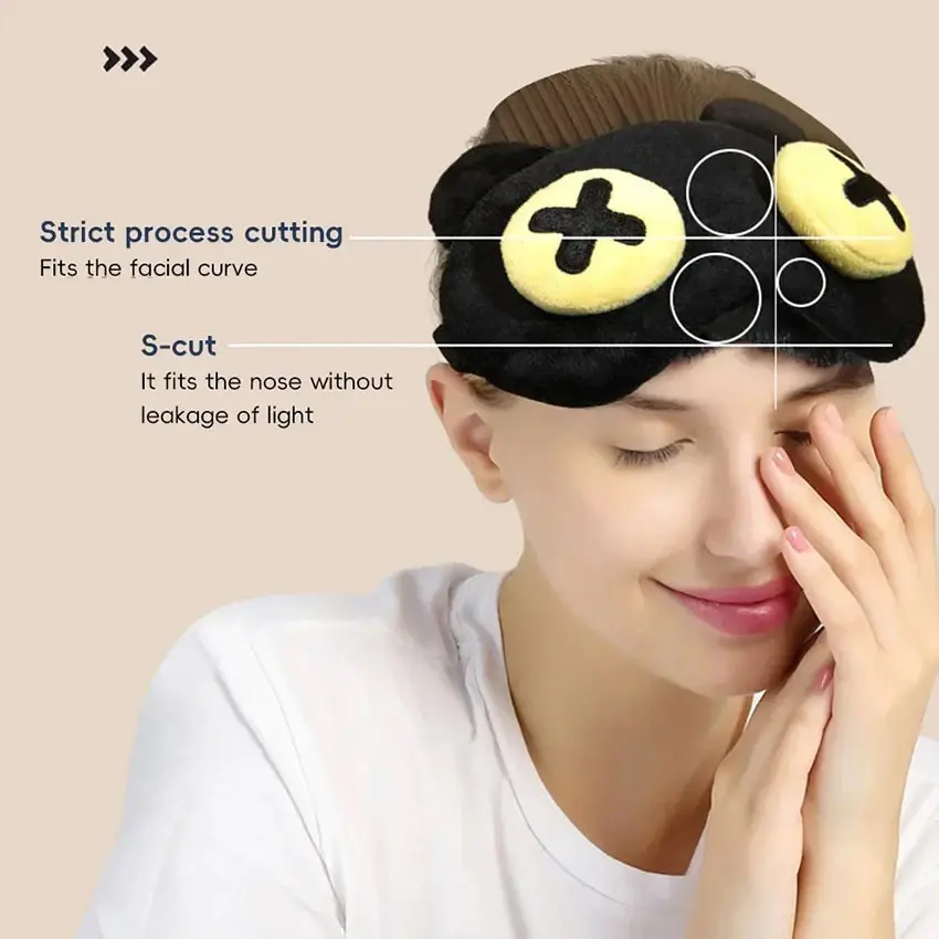 Penutup Mata Karakter Motif Big Eye 3D Lucu Eye Mask Sleeping Travel Pelindung Kantung Mata Lembut Masker Es Gel Terapi Panas Dingin Relaksasi
