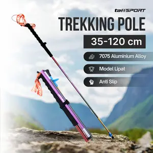 TaffSPORT Tongkat Hiking Lipat Trekking Pole 7075 Aluminium 120cm - 7075 walking stick camping tongkat pendaki naik gunung alumunium duralumin ultralight