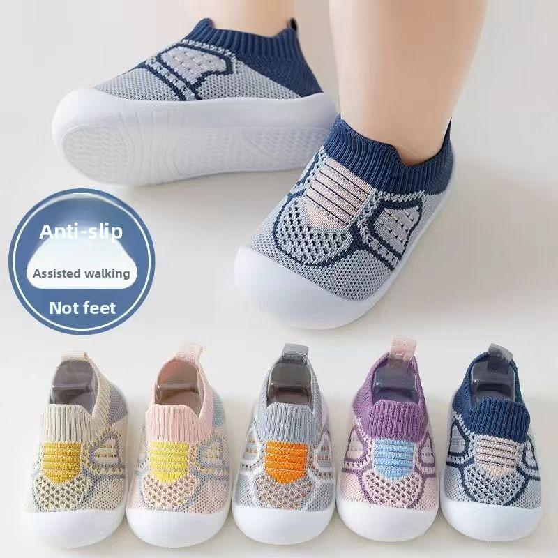 Giày trẻ em  mùa xuân, thu và hè, dành   trai và   từ 1 đến 3 tuổi; giày tập đi thoáng khí có đế mềm, giày trẻ em và tất dép tổ ong birkin cho bé gái biển Sandal