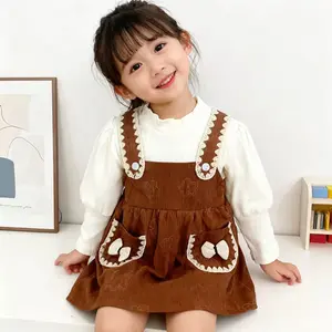 [PRINCESS ANAK]  0-4 Tahun baju dress anak perempuan 1-4 tahun import  dress Anak Perempuan  Kasual Gaya Korea Lengan Panjang dengan Saku Lucu Dress Anak Perempuan, Pakaian Kasual Gaun Gaya Korea