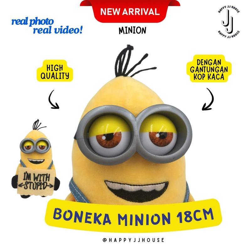 [HAPPYJJ]BONEKA MINION VIRAL DENGAN KOP KACA Dolls 3