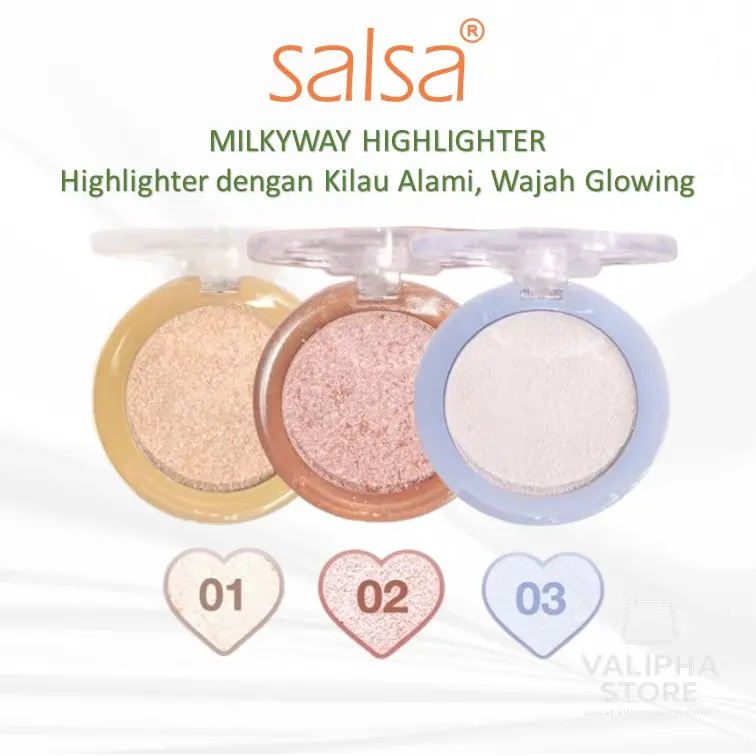 SALSA Milkyway Highlighter | ORIGINAL & BPOM | Highlighter dengan Kilau Alami, Wajah Glowing & Tahan Lama