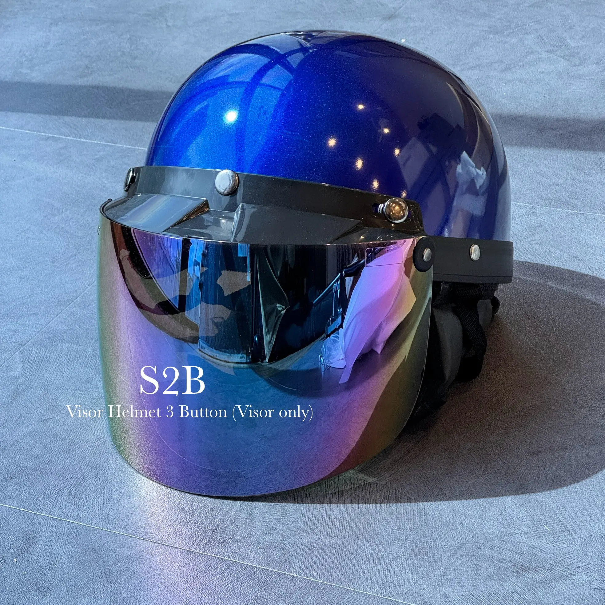 Cermin Saja Visor Only Helmet Visor 3 Button Rainbow/Half Blue/Smoke/Dark Smoke/Clear/Crystal Blue/Revo Blue/Revo Red/Silver Cermin Topi Ready Stock