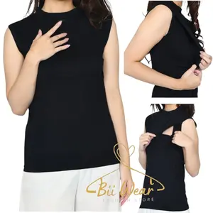 Manset Baju Busui Menyusui Tanpa Lengan Kutung Yukensi Kaos Rayon Adem Wanita