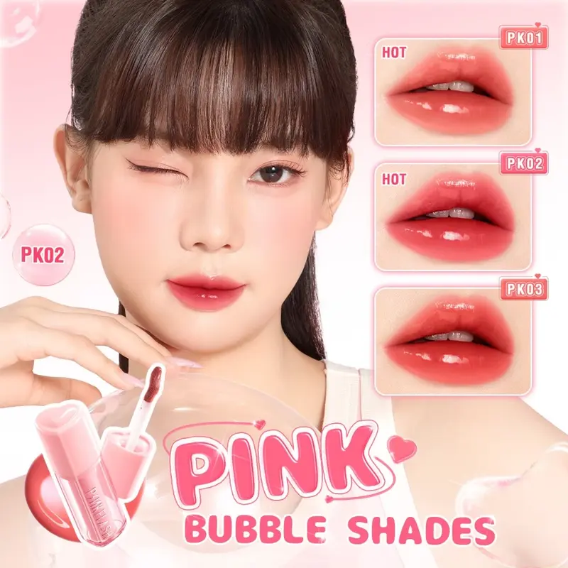 【NEW】PINKFLASH Transferproof Bubble Glowy Tint Lips liptint Bubble Long-lasting Smooth abd Fresh 5 Shades 1