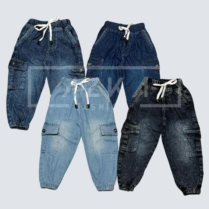 Celana Jeans Joger Cargo Anak 1-10 Tahun dengan Pinggang Variasi Tali Anti Melorot - Fashion 1