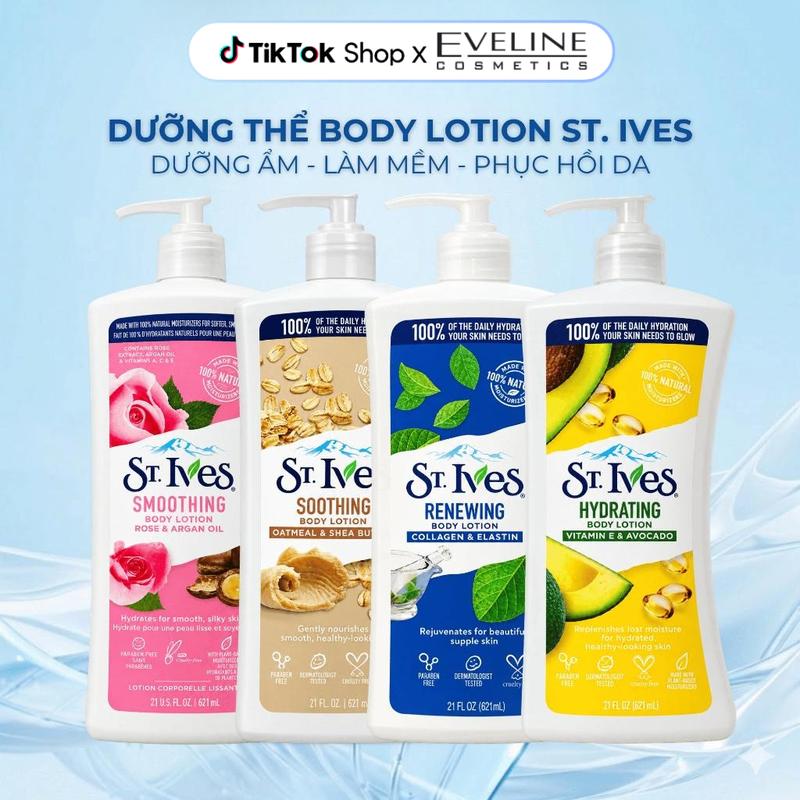 Sữa Dưỡng Thể Body Lotion ST. Ives, Giúp Dưỡng Ẩm, Mềm Mịn, Hỗ Trợ Phục Hồi Làn Da | 532 ML