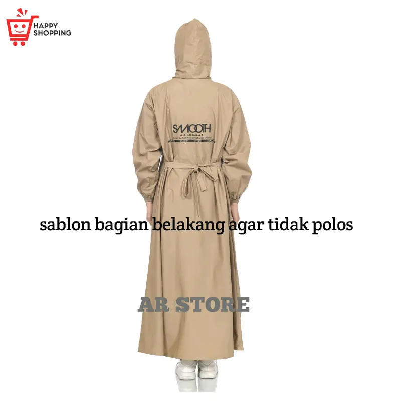 SMOOTH Jas Hujan Premium Anti Rembes Model Gamis Wanita Dewada Bahan 0,25 Original 2
