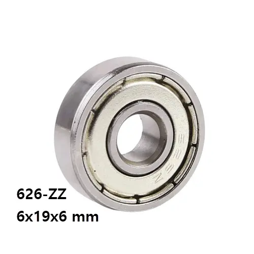 Bearing, 626 ZZ 626 2RS, 6x19x6 mm 626ZZ 6262rs  High-Quality Bearing Steel, Double Metal Shields  Sealed Miniature Deep Groove Ball Bearing