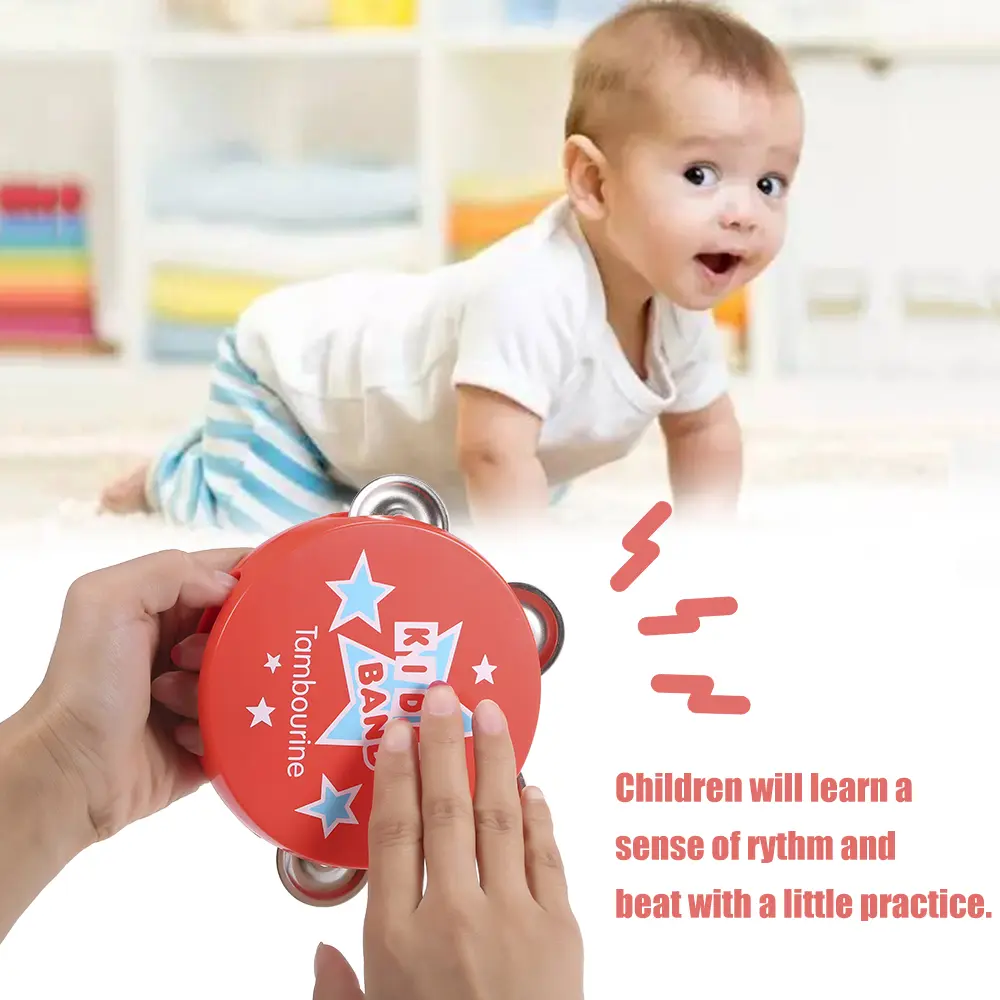 Tambourine Children's Musical Instruments Toys, Percussion Instruments Toy for Kids, Baby Preschool Educational Musical Toys for Boys and Girls