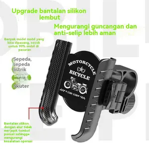 Holder HP Spion Motor Pengunci Ganda Anti Maling! Bahan Aluminium ABS Kuat & Kokoh. Bisa Diputar 360 Derajat. Anti Getaran Buat Jalan Rusak. Dudukan Handphone Stabil Buat Boncenger.