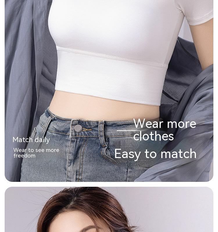 Product Introduction of Selene Bra Padded Top Crew Neck T-shirt Top 7