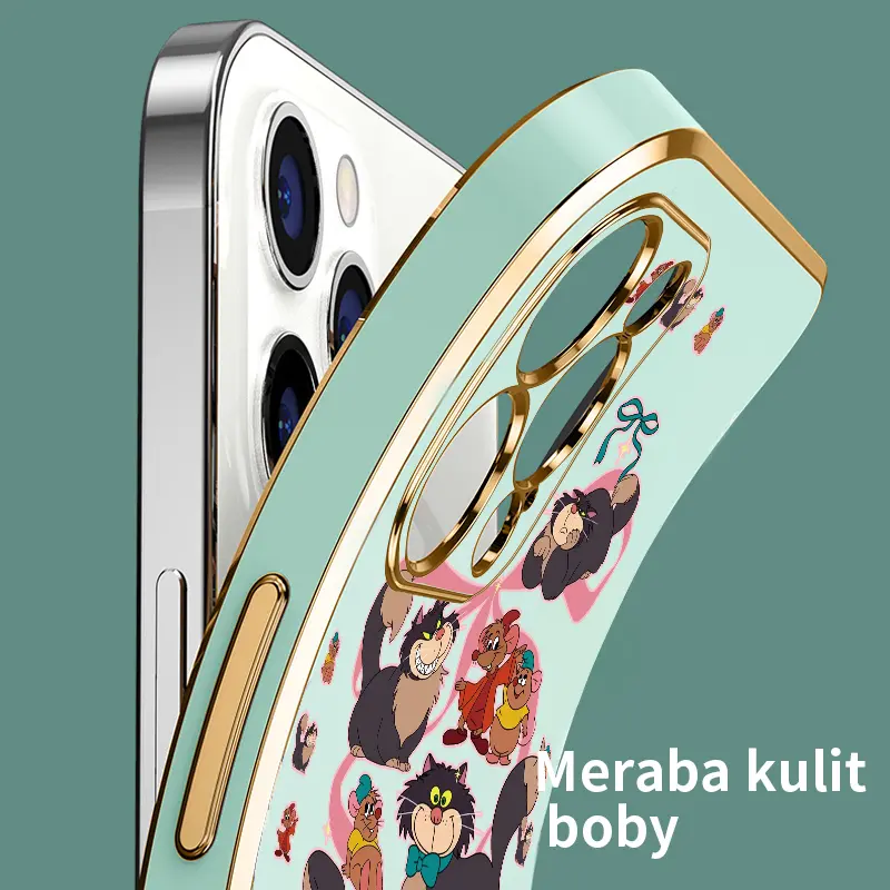 Casing Hp Untuk Samsung Galaxy A32 4G A32 5G Case Pola kucing dan tikus Cesing Silikon Softcase ponsel Kasing Mewah Plating Kesing 6