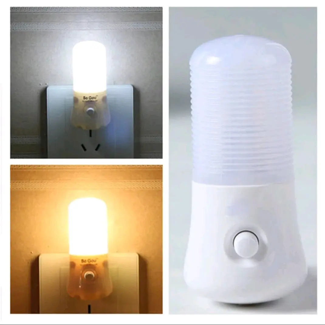 Lampu Tidur LED Hemat Energi Night Sleep Berkualitas Kamar 1 Watt Plug EU 90x40x40 mm ABS Tahan Lama 110V-250V