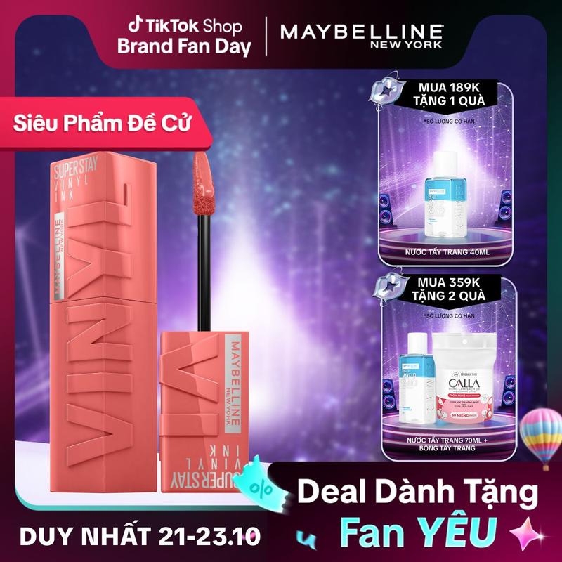[ĐƠN 189K TẶNG 1 QUÀ] Son Bóng Bền Màu Nhẹ Môi Superstay Vinyl Ink Maybelline New York 4.2ml
