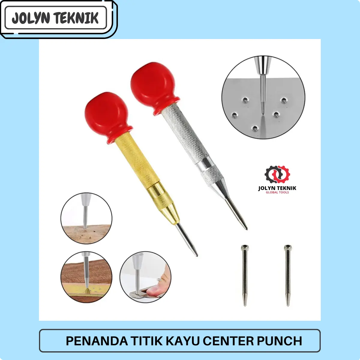 AUTOMATIC POSITIONING CENTER PUNCH / OBENG PENANDA TITIK KAYU LOGAM BESI TITIK PENANDA