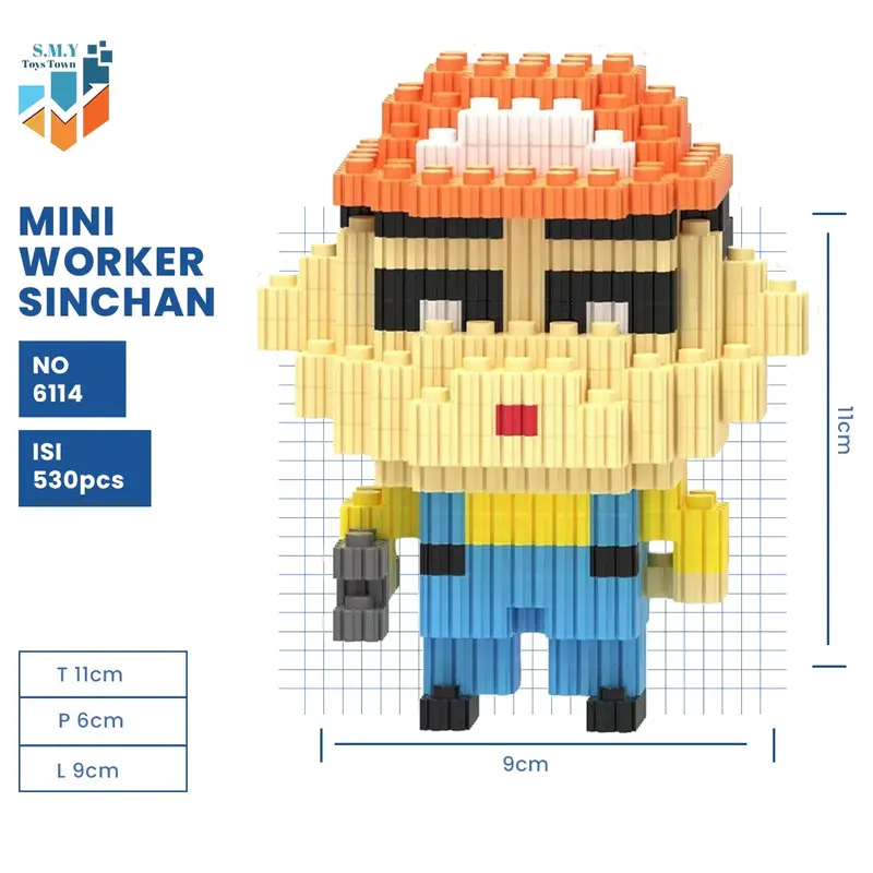 SMY Nano Block Shinchan Mainan Anak Mini Bricks Education Toys Balok Susun Puzzle Hadiah Koleksi 3D 5