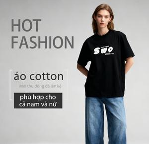 Áo phông cộc tay chất cotton phù hợp cho cả nam và nữ Unisex