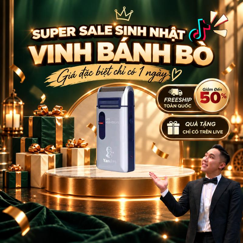 9k [ĐỘC QUYỀN VINHBANHBO] Máy cạo râu khô tích điện HGHOME pin trâu thiết kế nhỏ gọn chắc chắn [ HÀNG CHÍNH HÃNG ]