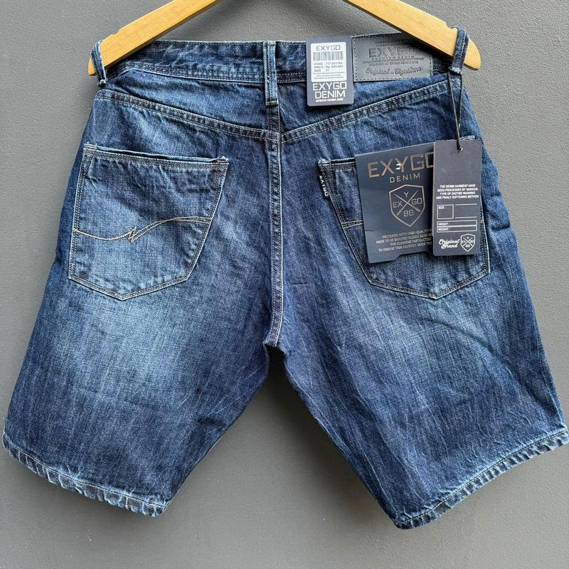 Promo Celana Pendek Oxygo Terbaru / Celana Pendek Reguler / Celana  Pria/Celana Pendek Sobek Distro/Celana Pendek Santai/Celana Pendek Dewasa/Celana Pria Denim/Celana Pria Panjang/Celana Polos Pria Cowok Hitam cuci kering wiscer navy jeans Pas Blue 7