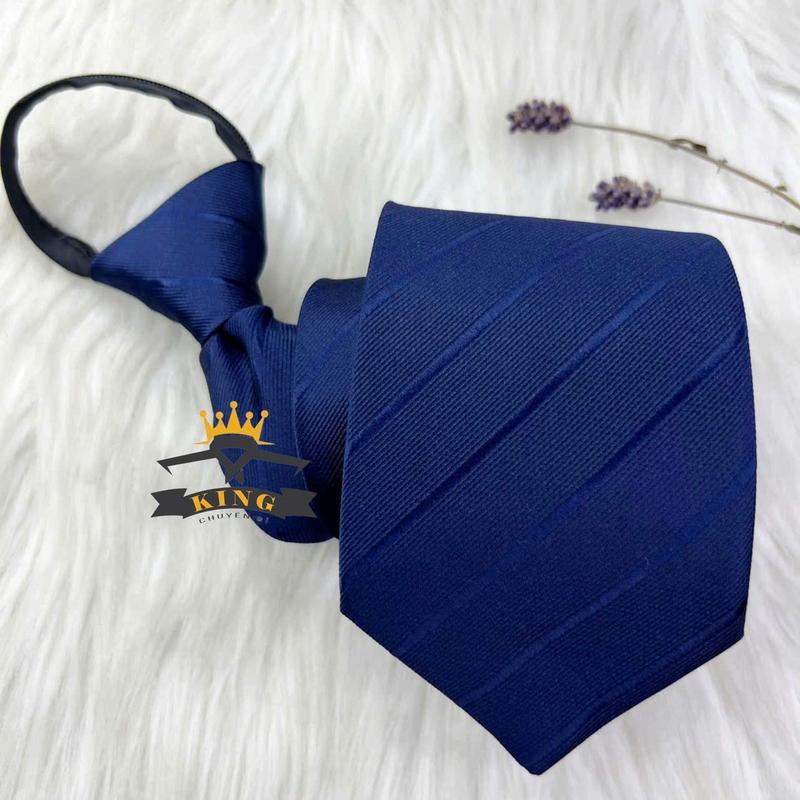 Cà vạt đen KING caravat nam công sở và chú rể bản nhỏ 6cm 8cm thắt sẵn dây kéo họa tiết style hàn quốc sang trọng C020 C0020