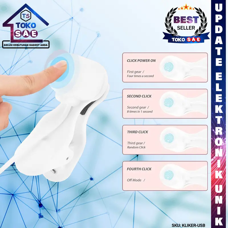 USB Auto Clicker Automatic Touch Screen Alat Tap Tap Klik Pengklik Layar Otomatis Smart Device Tappper Multipungsi Untuk Smartphone HP Handphone Like Otomatis Kecepatan Bisa Di Sesuaikan 3