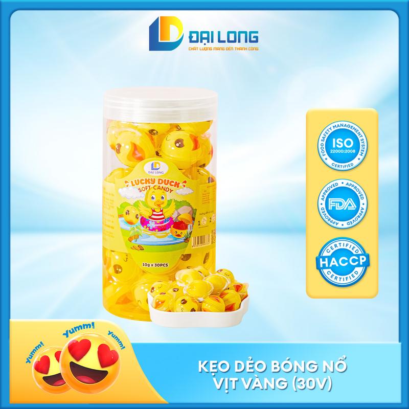 (Hộp 30 viên) Kẹo Dẻo Bóng nổ Vịt Vàng ĐẠI LONG Hương Trái Cây Ngộ Nghĩnh, đáng yêu phù hợp trẻ em Ăn Vặt Candy