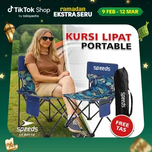 [BIRU] Speeds Folding Chair Kursi Lipat Portable Bahan Oxford Kursi Camping Outdoor Serbaguna Furnitur Berkemah Camping Furniture Indonesia 031-14
