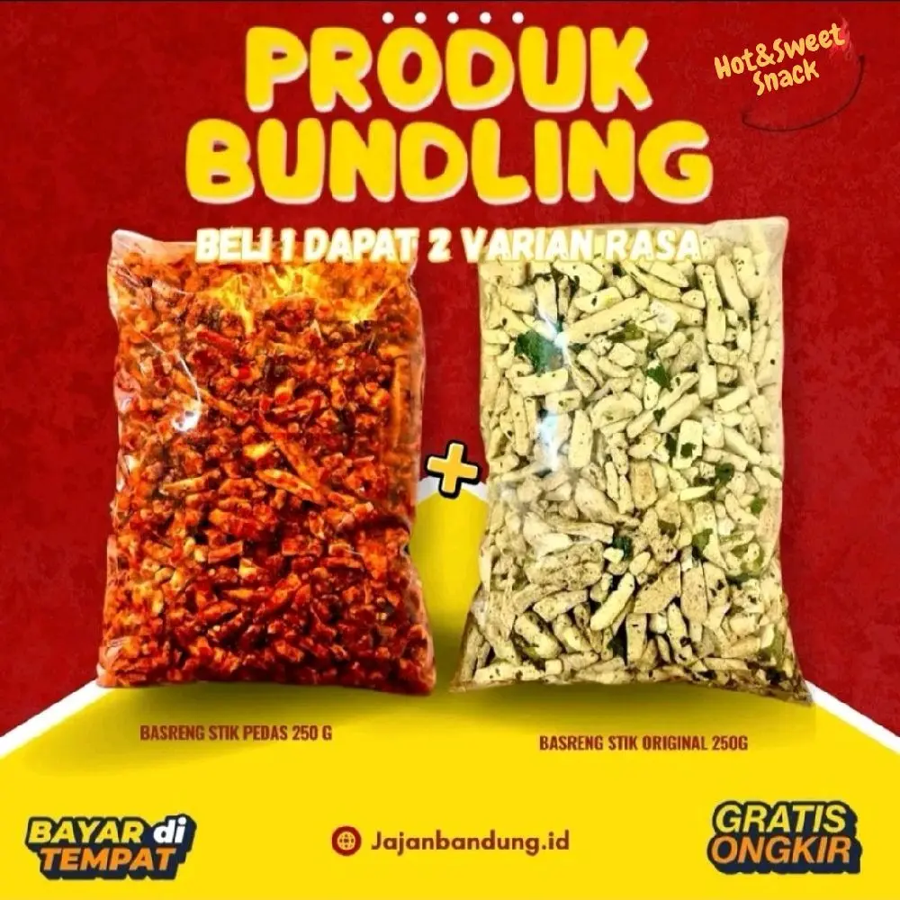 PROMO BELI 1 GRATIS 1 basreng original 250g dan basreng pedas 250g paket hemat