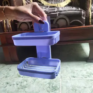 OLS Tempat Sabun Batang 2 Tingkat Kotak Sabun Kamar Mandi 2 Susun Rak Kamar Mandi Tempat Sabun Tempel