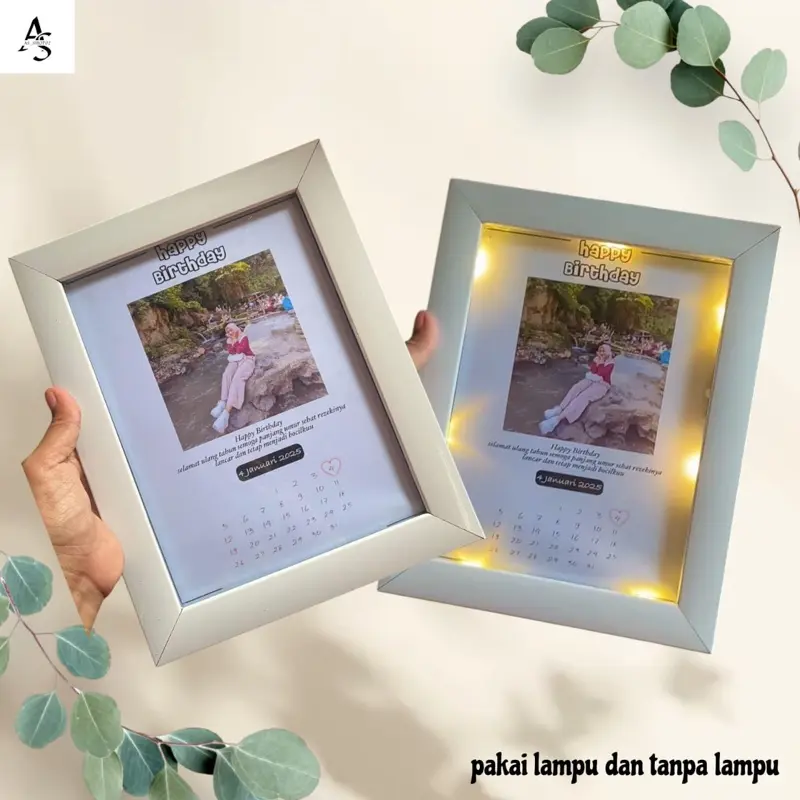 KALENDER FRAME LED| BONUS KARTU UCAPAN | GIFT FOR FRIEND / FAMILY /BIRTHDAY / GRADUTAION / ETC