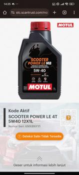 Product Review of *MOTUL SCOOTER POWER LE 5W40 (1L)* Oli Mesin Motor Matic Full Synthetis - Original from s**o 0