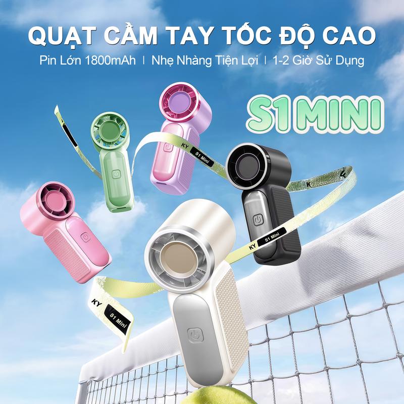 S1 MINI Quạt Tay Tốc Độ Cao, Quạt cầm tay mini, Chỉ 8,9cm, Điều chỉnh 6 tốc độ,…
