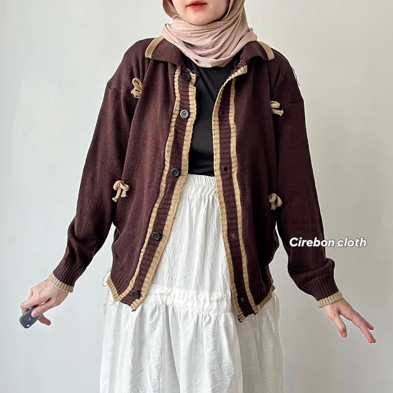 Cirebon Cloth - Elora Cardigan Knit Coquette / Cardigan Coquette / Cardiga Rajut Wanita Baju Panjang 3