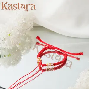 Gelang Tali Rajut Model Serut Adjustable Beads Bunga Sakura Gelang Serut Tali Simple dan Elegant