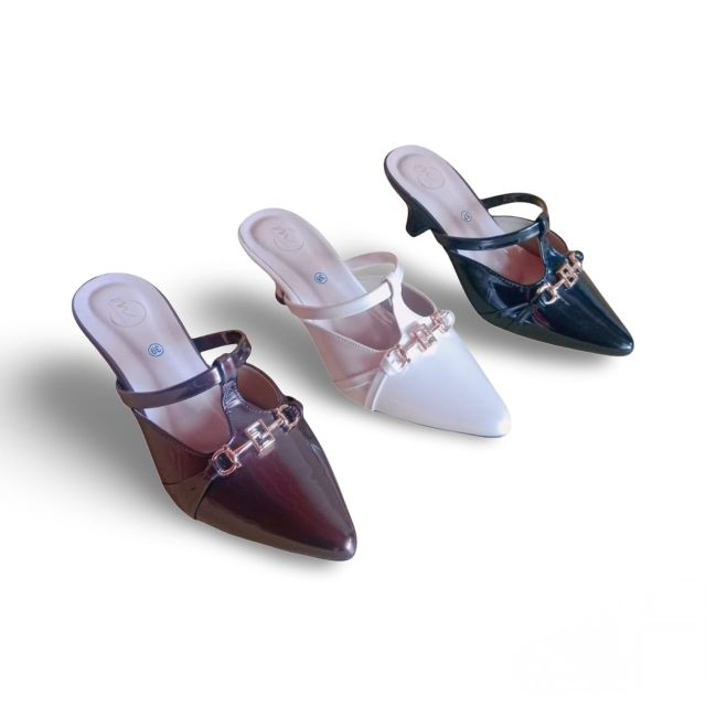 Zalora,sepatu kerja sepatu wanita hak runcing model tali wanita Heels /hak 5cm z02 Sandal hitam heels lancip