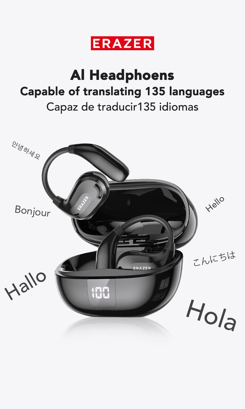 Product Introduction of Headset Terjemahan AI ERAZER XT66 Pro Earphone Bluetooth Open Ear Kualitas Suara HiFi Tahan Air IPX5 Dapat Menerjemahkan Ke 134 Bahasa Earbud Nirkabel 38
