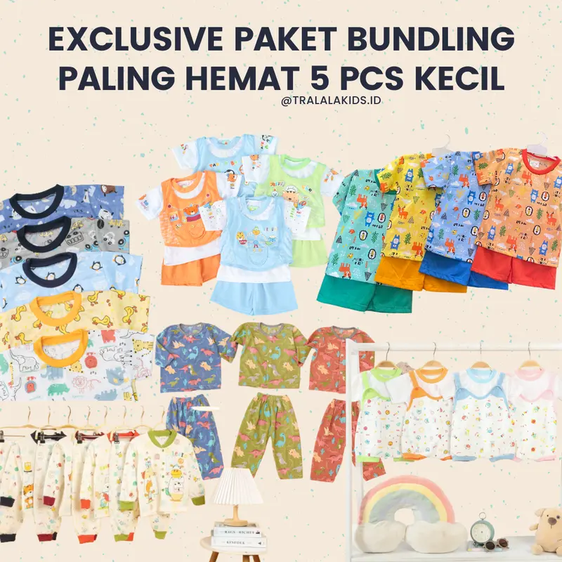 PAKET BAJU ANAK 100 RIBU DAPAT 5 PCS SIZE KECIL Motif Setelan Fashion 0