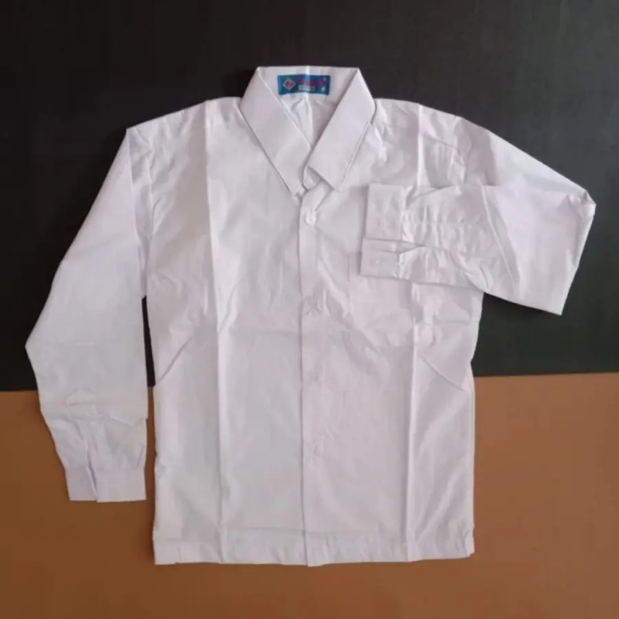 Baju Kemeja Putih Polos Lengan Panjang Merek Seragam