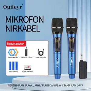 Professional Double Digital Wireless Microphone MlC-206/MIC-101Pro/2，bernyanyi MikrofonNirkabel Profesional UHF Mikrofon DinamisGenggamIsi Ulang Bluetooth Untuk Karaoke