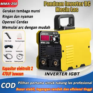 [GARANSI RESMI] Mesin Las Inverter MMA-250 450W IGBT - Alat Las Listrik Portable Anti-Stick untuk Besi & Stainless, Welding Tools Hemat Daya COD