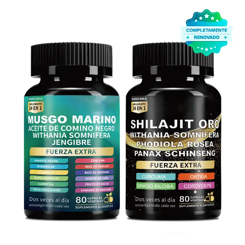 Suplemento de Algas y Shilajit - Multivitamínico Todo en Uno - Hecho en EE. UU-Embalaje nuevo y viejo enviados juntos