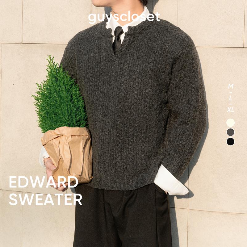 Áo Len Nam Cổ chữ V GUY's Closet Edward V-neck Sweater - Chất Len Lông Cừu Dày…