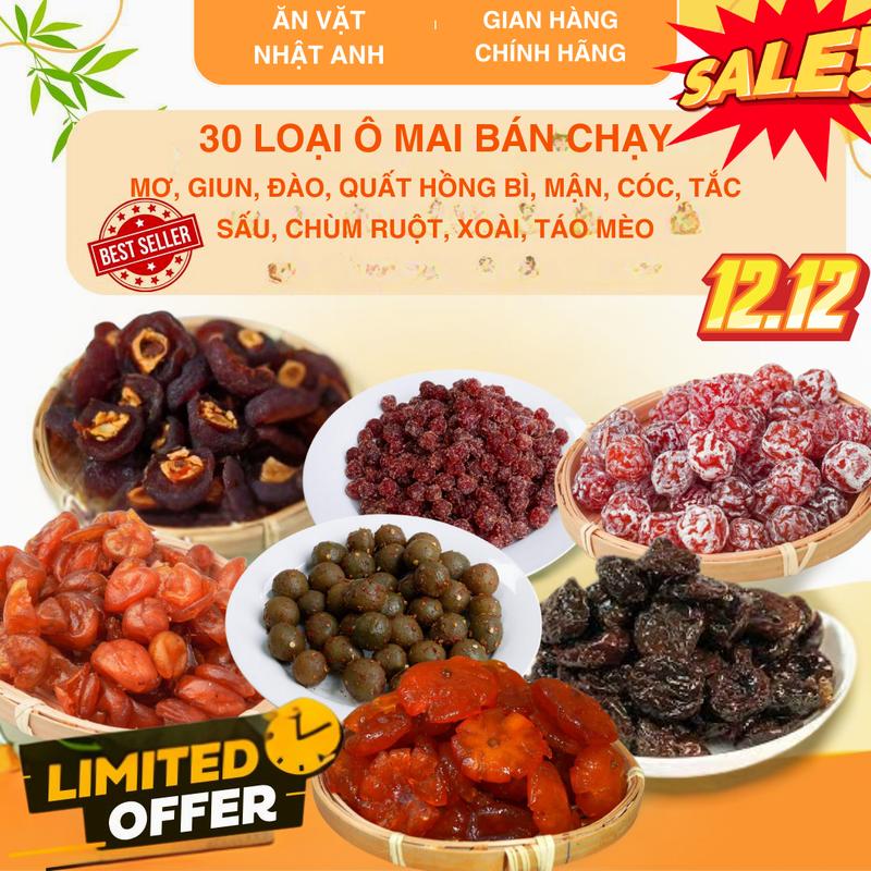 Full 30 Loại Ô Mai Tết Sạch Tự Nhiên Bán Chạy Mơ Giun Đào Quất hồng bì Mận Cóc Tắc Sấu Chùm ruột Xoài Nho Táo mèo Ăn Vặt Vị Chua Cay Ngon Ngọt - Nhà Làm - Đảm Bảo VSATTP