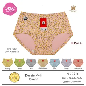 (Promo 3Pc,6pc,12pc) Cd Oreo Art 751z Motif Bunga Cutting Maxi Nillon Spandex Wanita Dewasa Lembut Nyaman