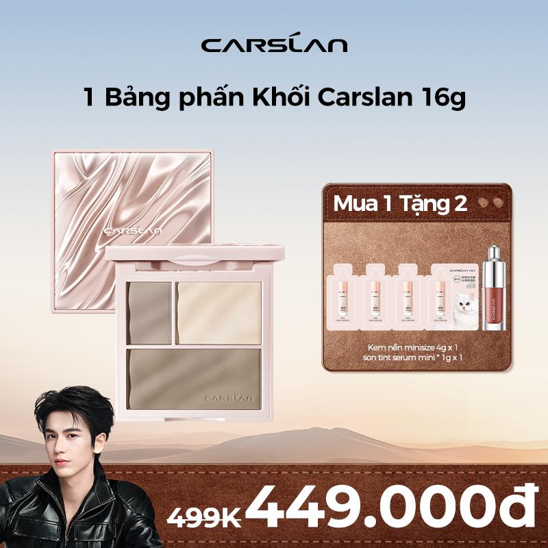 [MIN] Bảng phấn Khối Carslan 16g, kết hợp bắt sáng và tạo khố, chất phấn mềm mại[Mua 1 tặng 2]Kem nền minisize 4gx1 + son tint serum mini 1gx1