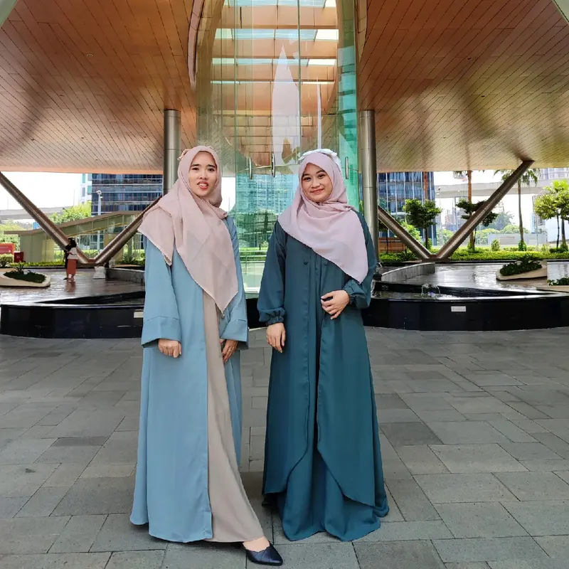 Abaya Arab Polos Gamis Simple Dress Delia Premium Free Hijab Paris Jadul dan Bross Magnet Muslim Wanita Syari Mewah 1